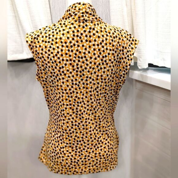 Chaus NY Geo Print Sleeveless Surplice Blouse with Ruched Sides - Picture 2 of 7